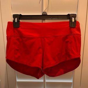 Lululemon Speed Up Shorts, Cardinal Red.  Size 2, 2.5 inseam.